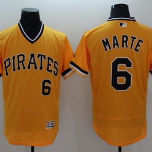 Pirates #6 Starling Marte Gold Flexbase Authentic Collection Stitched Jersey
