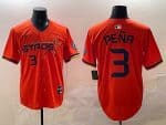 Houston Astros #3 Jeremy Pena Orange 2025 City Connect Limited Stitched Jersey