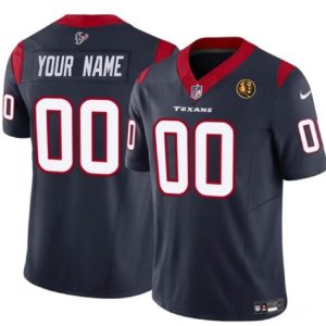 Houston Texans Custom Navy 2023 F.U.S.E. With John Madden Patch Vapor Limited Stitched Jersey