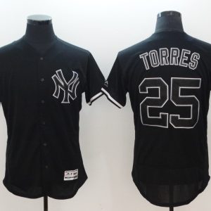 New York Yankees #25 Gleyber Torres Black Flexbase Jersey