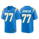 Los Angeles Chargers #77 Zion Johnson Blue Limited Stitched Jersey