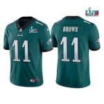 Philadelphia Eagles #11 A. J. Brown Green Super Bowl LVII Patch Vapor Untouchable Limited Stitched Jersey