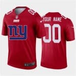 New York Giants Customized Custom Red 2020 Team Big Logo Inverted Legend Stitched Jersey