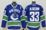 Canucks #33 Henrik Sedin Blue Stitched Jersey