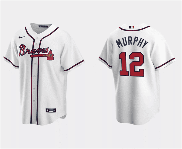 Atlanta Braves #12 Sean Murphy White Cool Base Stitched Jersey