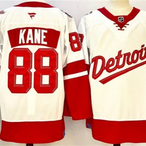 Detroit Red Wings #88 Patrick Kane White Red 2024-25 Stitched Jersey