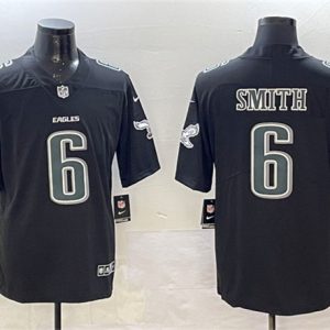 Philadelphia Eagles #6 DeVonta Smith Black Fashion New Vapor Untouchable Limited Stitched Jersey