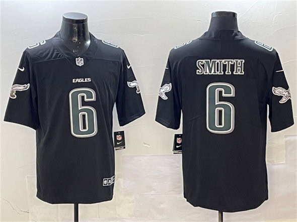 Philadelphia Eagles #6 DeVonta Smith Black Fashion New Vapor Untouchable Limited Stitched Jersey
