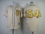 Giants #54 Sergio Romo Cream Gold No. Stitched Jersey