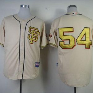 Giants #54 Sergio Romo Cream Gold No. Stitched Jersey