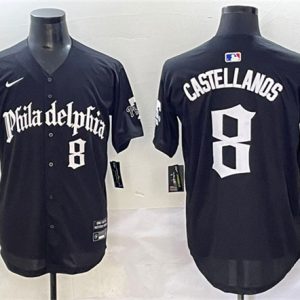 Philadelphia Phillies #8 Nick Castellanos Black Gothic Vapor Limited Stitched Jersey