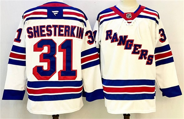 New York Rangers #31 Igor Shesterkin White 2024-25 Away Stitched Jersey
