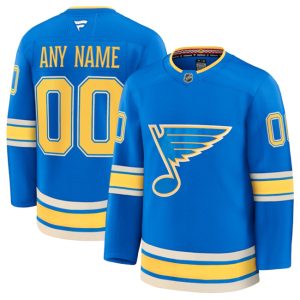 St. Louis Blues Custom Blue 2024-25 Alternate Stitched Jersey