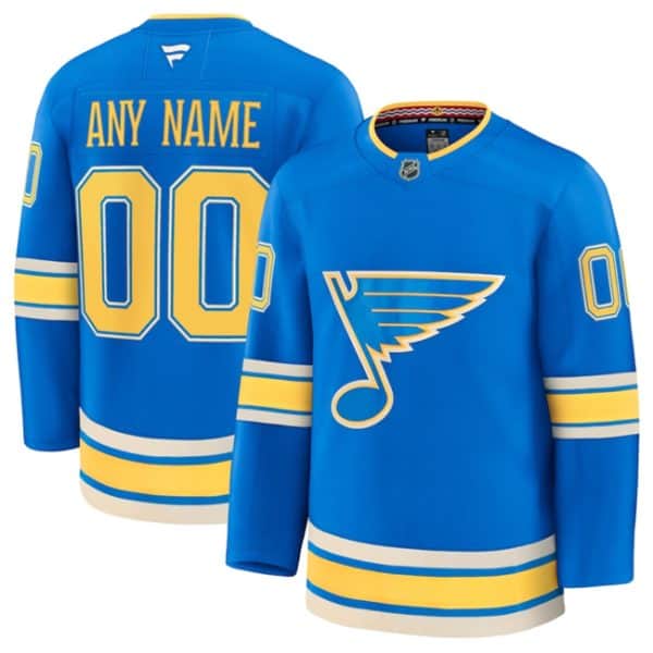 St. Louis Blues Custom Blue 2024-25 Alternate Stitched Jersey
