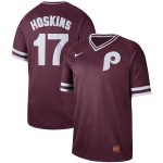 Philadelphia Phillies #17 Rhys Hoskins Maroon Cooperstown Collection Legend Stitched Jersey