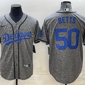 Los Angeles Dodgers #50 Mookie Betts Gray Cool Base Stitched Jersey