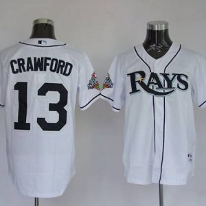 Rays #13 Carl Crawford Stitched White Jersey