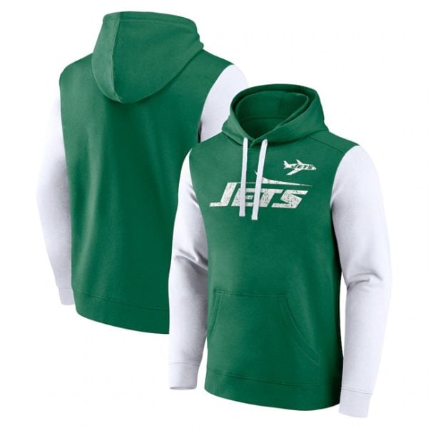 New York Jets Green White Fleece Pullover Hoodie