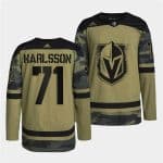 Vegas Golden Knights #71 William Karlsson 2022 Camo Military Appreciation Night Stitched Jersey