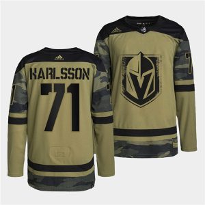 Vegas Golden Knights #71 William Karlsson 2022 Camo Military Appreciation Night Stitched Jersey