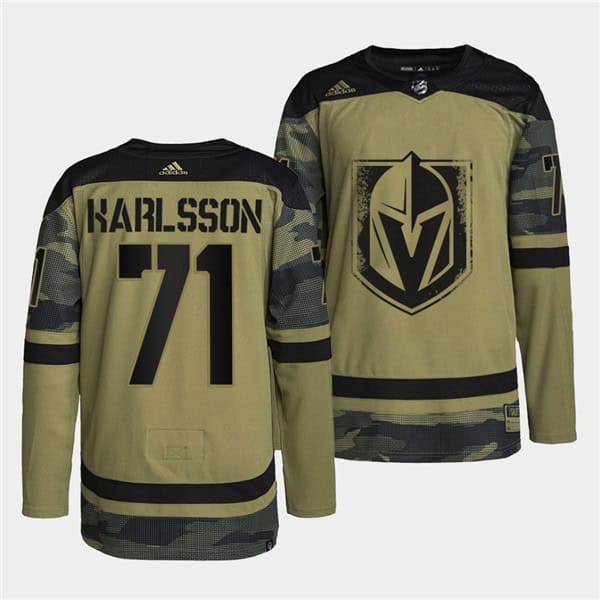 Vegas Golden Knights #71 William Karlsson 2022 Camo Military Appreciation Night Stitched Jersey