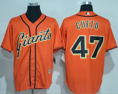 Giants #47 Johnny Cueto Orange New Cool Base Alternate Stitched Jersey