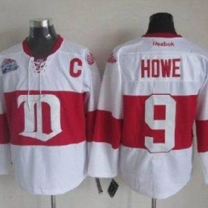 Red Wings #9 Gordie Howe White Winter Classic Stitched Jersey