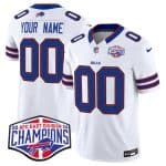 Buffalo Bills Custom White 2024-25 F.U.S.E. AFC East Division Champions Patch Limited Stitched Jersey