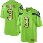 Seahawks #3 Russell Wilson Green Stitched Limited Gold Rush Nike Jersey