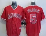 Angels Of Anaheim #5 Albert Pujols Red New Cool Base Stitched Jersey