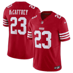 San Francisco 49ers #23 Christian McCaffrey Red 2023 F.U.S.E. Vapor Untouchable Limited Stitched Jersey