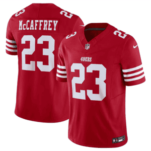 San Francisco 49ers #23 Christian McCaffrey Red 2023 F.U.S.E. Vapor Untouchable Limited Stitched Jersey