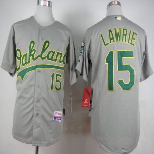Athletics #15 Brett Lawrie Grey Cool Base Stitched Jersey