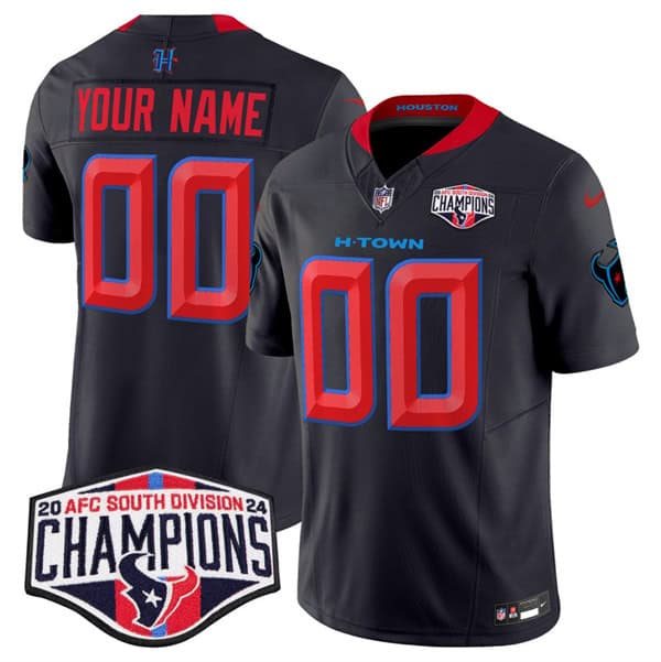Houston Texans Custom Navy 2nd Alternate F.U.S.E. 2024 AFC South Division Champions Vapor Limited Stitched Jersey