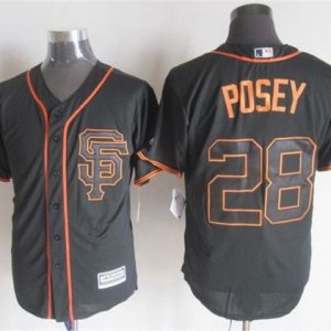 Giants #28 Buster Posey Black Alternate New Cool Base Stitched Jersey