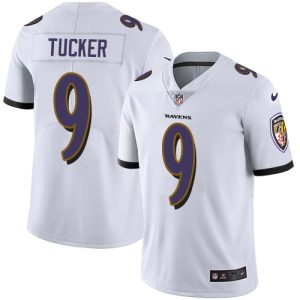Baltimore Ravens #9 Justin Tucker White Vapor Untouchable Limited Jersey