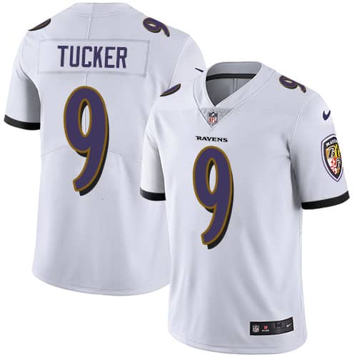 Baltimore Ravens #9 Justin Tucker White Vapor Untouchable Limited Jersey
