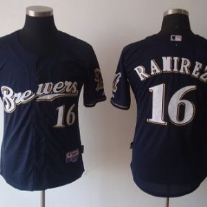 Brewers #16 Aramis Ramirez Blue Cool Base Stitched Jersey