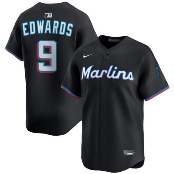 Miami Marlins #9 Xavier Edwards Black 2024 Alternate Limited Stitched Jersey
