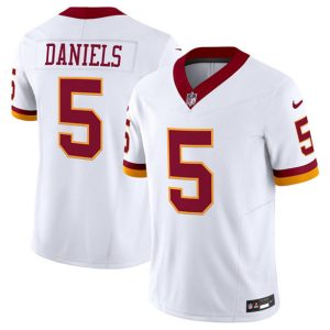 Washington Commanders #5 Jayden Daniels White 2025 F.U.S.E. Throwback Vapor Limited Football Stitched Jersey