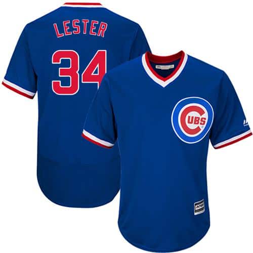Cubs #34 Jon Lester Blue Flexbase Authentic Collection Cooperstown Stitched Jersey