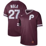 Philadelphia Phillies #27 Aaron Nola Maroon Cooperstown Collection Legend Stitched Jersey