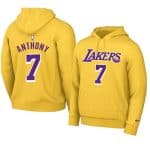 Los Angeles Lakers #7 Carmelo Anthony 2021 Yellow Pullover Hoodie