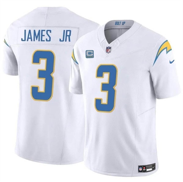 Los Angeles Chargers #3 Derwin James Jr. White 2024 F.U.S.E. With 4-Star C Patch Vapor Limited Stitched Jersey