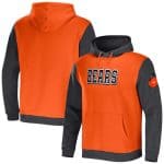 Chicago Bears X Darius Rucker Collection Orange Heather Colorblock Pullover Hoodie
