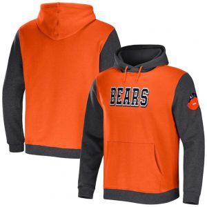 Chicago Bears X Darius Rucker Collection Orange Heather Colorblock Pullover Hoodie