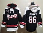 New Jersey Devils #86 Jack Hughes Black White Ageless Must-Have Lace-Up Pullover Hoodie