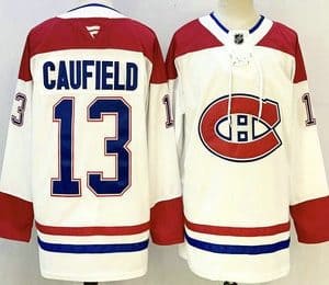 Montreal Canadiens #13 Cole Caufield White Authentic Jersey