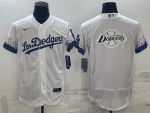 Los Angeles Dodgers White Team Big Logo Flex Base Stitched Jersey