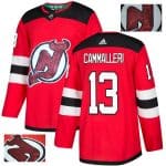 New Jersey Devils #13 Nico Hischier Red Fashion Gold Stitched Jersey